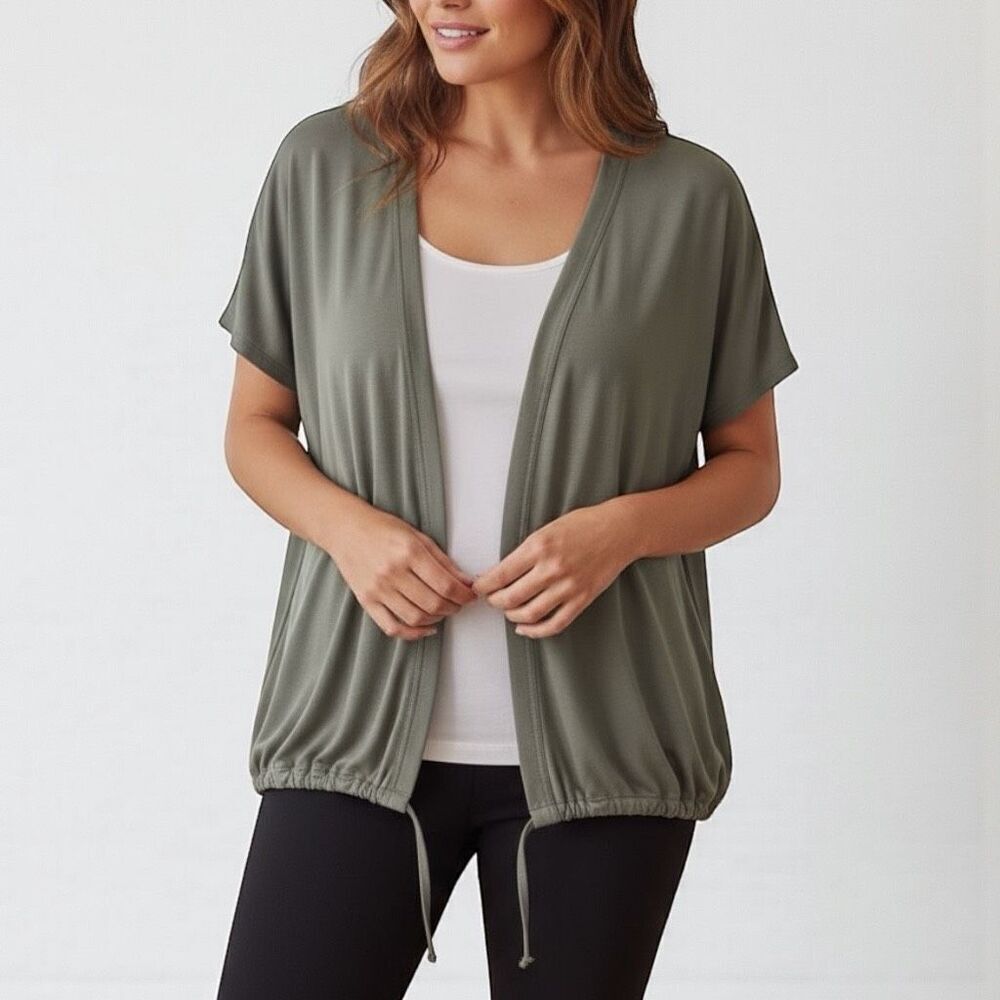 Lucy Green Oversized Short Sleeve Yoga Cardigan